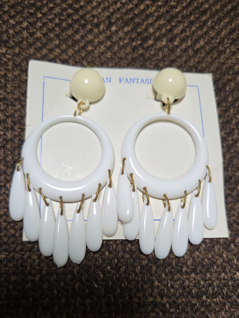 White Clip-on Earrings
